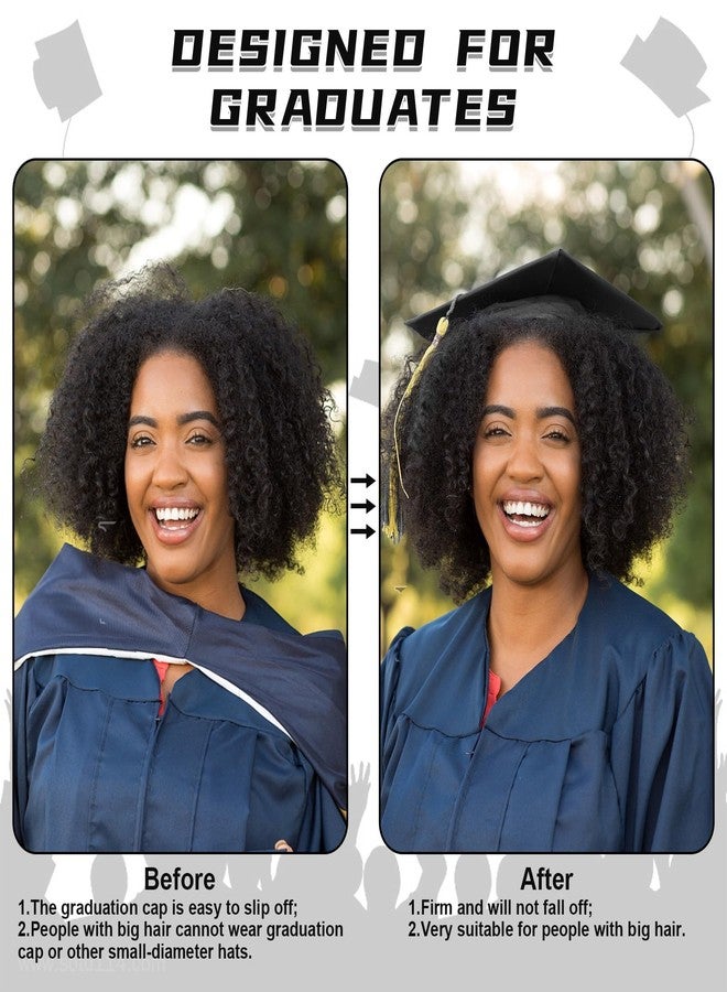 EMOOULI 1 Pcs Black Graduation Cap HeadBand, Secure Grad And Hairstyle With 4 hair clips, Not Change Hair, Grad Cap Hairband for Graduates, Students, Women(Not Including the Grad Hat) - Image 5